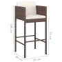 Kitchen stools with cushions 4 pcs brown synthetic rattan by vidaXL, Garden chairs - Ref: Foro24-316675, Price: 246,08 €, Dis...