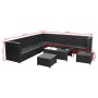 8-teiliges Gartensofa-Set und schwarze synthetische Rattankissen von vidaXL, Gartensets - Ref: Foro24-42993, Preis: 522,44 €,...