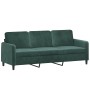 Dark green velvet 3-piece sofa set by vidaXL, Sofas - Ref: Foro24-3202026, Price: 581,73 €, Discount: %