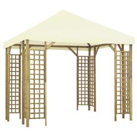 Cenador blanco crema 3x3 m de vidaXL, Carpas y cenadores - Ref: Foro24-3054480, Precio: 445,99 €, Descuento: %