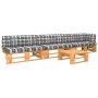 4-piece pallet furniture and honey-impregnated pine wood cushions by , Garden sets - Ref: Foro24-3066746, Price: 366,58 €, Di...