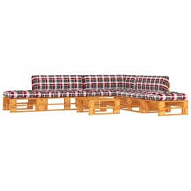 6-piece pallet furniture and honey-impregnated pine wood cushions by , Garden sets - Ref: Foro24-3066889, Price: 522,99 €, Di...