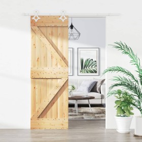 Schiebetür mit Beschlägen aus massivem Kiefernholz, 70 x 210 cm von , Türen - Ref: Foro24-3203157, Preis: 177,99 €, Rabatt: %