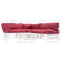 Garden furniture made of pallets with red cushions, 4 pieces of wood by , Garden sets - Ref: Foro24-277390, Price: 358,16 €, ...