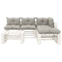 Garden pallet furniture 6 pieces wood taupe cushions by , Garden sets - Ref: Foro24-3052413, Price: 524,33 €, Discount: %