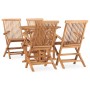 Folding garden dining set 5 pieces solid teak wood by , Garden sets - Ref: Foro24-3059978, Price: 521,20 €, Discount: %