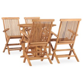 Folding garden dining set 5 pieces solid teak wood by , Garden sets - Ref: Foro24-3059978, Price: 498,45 €, Discount: %