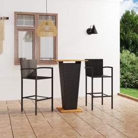 3-Piece Black Garden Bar Set by , Garden sets - Ref: Foro24-3064864, Price: 269,49 €, Discount: %