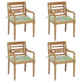 Batavia chairs 4 units solid teak wood with cushions by , Garden chairs - Ref: Foro24-3073307, Price: 486,99 €, Discount: %