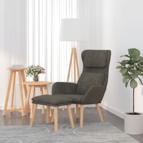 Relaxation armchair with dark gray velvet stool by , Armchairs - Ref: Foro24-3097821, Price: 149,99 €, Discount: %