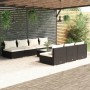 8-teiliges Gartensofa-Set und schwarze synthetische Rattankissen von , Gartensets - Ref: Foro24-3101463, Preis: 882,99 €, Rab...