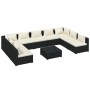 Set muebles de jardín 10 pzas y cojines ratán sintético negro de , Conjuntos de jardín - Ref: Foro24-3101911, Precio: 1,00 €,...