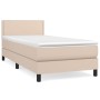 Cama box spring con colchón cuero sintético capuchino 90x190 cm de , Camas y somieres - Ref: Foro24-3141040, Precio: 332,54 €...