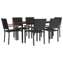 Juego de comedor de jardín 7 piezas ratán sintético negro de , Conjuntos de jardín - Ref: Foro24-3156685, Precio: 430,88 €, D...