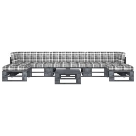 6-piece pallet furniture and gray impregnated pine wood cushions by , Garden sets - Ref: Foro24-3066926, Price: 483,99 €, Dis...