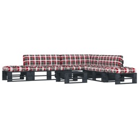 6-piece pallet furniture and black impregnated pine wood cushions by , Garden sets - Ref: Foro24-3066877, Price: 460,99 €, Di...