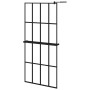 Shower screen with ESG glass and black aluminum shelf 90x195 cm by , Shower walls and screens - Ref: Foro24-3185455, Price: 2...