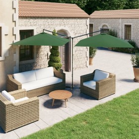 Double parasol with green steel pole 600x300 cm by , Umbrellas - Ref: Foro24-312554, Price: 152,30 €, Discount: %