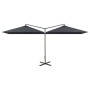 Double parasol with anthracite gray steel pole 600x300 cm by , Umbrellas - Ref: Foro24-312556, Price: 153,11 €, Discount: %