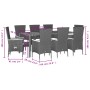 Set de comedor de jardín 9 pzas y cojines ratán sintético negro de , Conjuntos de jardín - Ref: Foro24-3277519, Precio: 826,4...