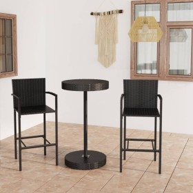 3-piece black synthetic rattan garden bar furniture set by , Garden sets - Ref: Foro24-3064769, Price: 231,96 €, Discount: %