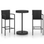 3-piece black synthetic rattan garden bar furniture set by , Garden sets - Ref: Foro24-3064769, Price: 232,20 €, Discount: %