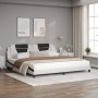 Bed with black and white synthetic leather mattress 200x200 cm by , Beds and slatted bases - Ref: Foro24-3208823, Price: 480,...