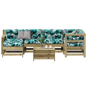 Garden furniture set 7 pieces and cushions made of impregnated pine wood by , Garden sets - Ref: Foro24-3250923, Price: 706,9...