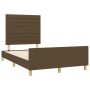 Estructura de cama con cabecero tela marrón oscuro 120x190 cm de , Camas y somieres - Ref: Foro24-3270523, Precio: 172,99 €, ...