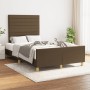 Estructura de cama con cabecero tela marrón oscuro 120x190 cm de , Camas y somieres - Ref: Foro24-3270523, Precio: 172,99 €, ...