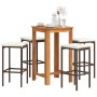 Gartentisch und Hocker 5 Stk. Akazienholz Rattan PE braun von , Gartensets - Ref: Foro24-3295269, Preis: 233,68 €, Rabatt: %