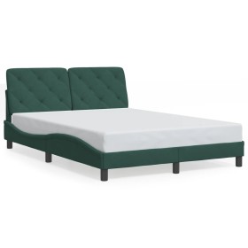 Estructura de cama luces LED terciopelo verde oscuro 140x190 cm de , Camas y somieres - Ref: Foro24-3213852, Precio: 234,99 €...