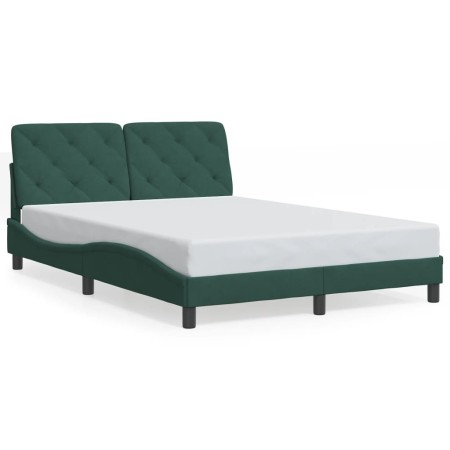 Bed frame LED lights dark green velvet 140x190 cm by , Beds and slatted bases - Ref: Foro24-3213852, Price: 227,03 €, Discoun...