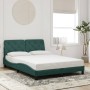 Bed frame LED lights dark green velvet 140x190 cm by , Beds and slatted bases - Ref: Foro24-3213852, Price: 227,03 €, Discoun...