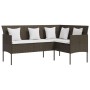 L-shaped sofa set, 5 pieces, with brown synthetic rattan cushions. by , Garden sets - Ref: Foro24-318580, Price: 317,73 €, Di...