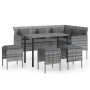 L-shaped sofa set, 5 pieces, with gray synthetic rattan cushions. by , Garden sets - Ref: Foro24-318582, Price: 322,01 €, Dis...