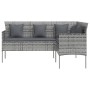 Set L-förmiger Sofas 5 Stück Kissen synthetisches Rattangrau von , Gartensets - Ref: Foro24-318582, Preis: 322,01 €, Rabatt: %