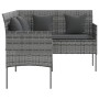 Set L-förmiger Sofas 5 Stück Kissen synthetisches Rattangrau von , Gartensets - Ref: Foro24-318582, Preis: 322,01 €, Rabatt: %