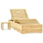 Garden lounger with table and cushion made of impregnated pine wood. by , Loungers - Ref: Foro24-3065968, Price: 178,28 €, Di...