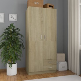 Engineered wood wardrobe in Sonoma oak, 80x52x180 cm by , Wardrobes - Ref: Foro24-800642, Price: 275,11 €, Discount: %