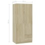 Armario de madera de ingeniería roble Sonoma 80x52x180 cm de , Armarios roperos - Ref: Foro24-800642, Precio: 275,11 €, Descu...