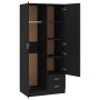 Armario de madera contrachapada negro 80x52x180 cm de , Armarios roperos - Ref: Foro24-800640, Precio: 294,03 €, Descuento: %