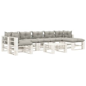 Set muebles de palets de jardín 8 pzas madera cojines taupe de , Conjuntos de jardín - Ref: Foro24-3052415, Precio: 692,99 €,...