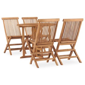 Folding 5-piece solid teak wood garden dining set by , Garden sets - Ref: Foro24-3059977, Price: 331,94 €, Discount: %