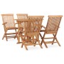 Folding 5-piece solid teak wood garden dining set by , Garden sets - Ref: Foro24-3059980, Price: 530,96 €, Discount: %