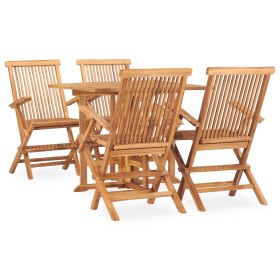 Folding 5-piece solid teak wood garden dining set by , Garden sets - Ref: Foro24-3059982, Price: 496,67 €, Discount: %