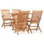 Folding 5-piece solid teak wood garden dining set by , Garden sets - Ref: Foro24-3059982, Price: 477,22 €, Discount: %