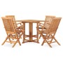 Folding 5-piece solid teak wood garden dining set by , Garden sets - Ref: Foro24-3059982, Price: 477,22 €, Discount: %