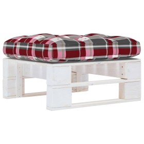 White impregnated pine wood pallet garden ottoman by , Modular outdoor sofas - Ref: Foro24-3066433, Price: 63,99 €, Discount: %