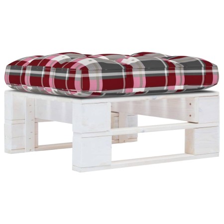 White impregnated pine wood pallet garden ottoman by , Modular outdoor sofas - Ref: Foro24-3066433, Price: 63,85 €, Discount: %